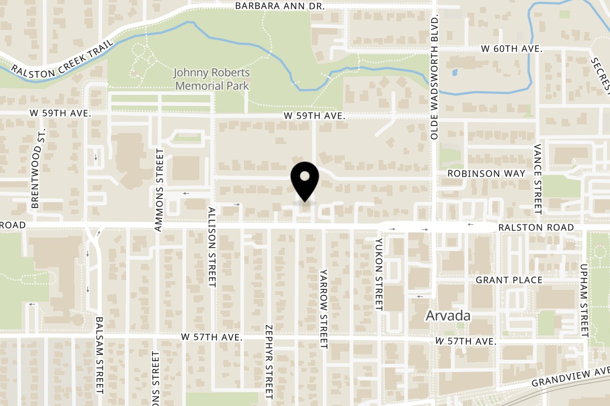 Map showing the location of Yak and Yeti Yak and Yeti Restaurant and Brewpub on 7803 Ralston Rd in Arvada